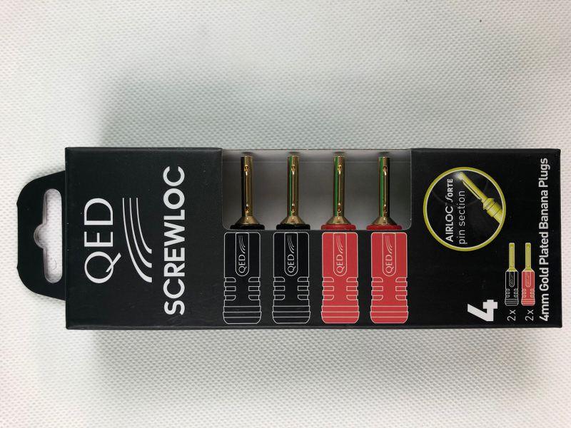 QED Screwloc ABS 4mm PLUG connettori a Banana in ABS 4mm oro 24K (4PZS) - TechSoundSystem.com