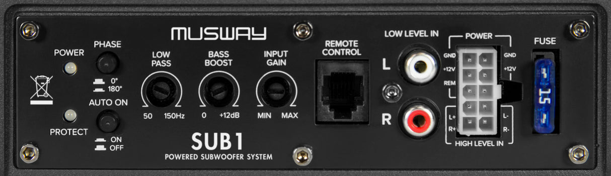 Musway SUB1 subwoofer attivo da 6X8“ 200W con amplificatore integrato di classe A/B