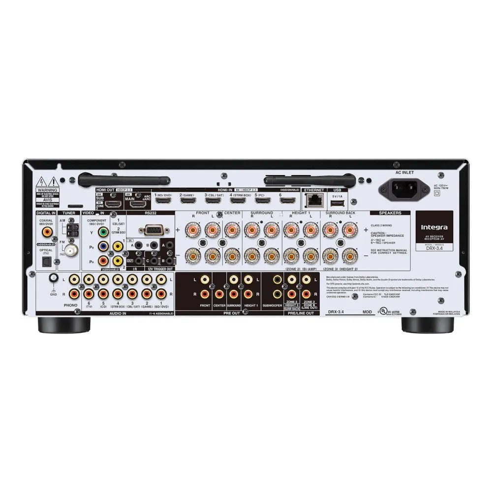 Integra DRX 3.4 Sintoamplificatore 9.2 canali con Dolby Atmos, Dirac Live, 8K HDMI 2.1