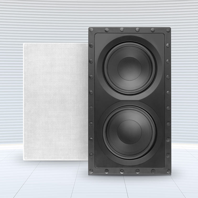 Martin Logan DYNAMO IW-O IN WALL Subwoofer da incasso con design open back. Doppi woofer a lunga escursione da 20cm
