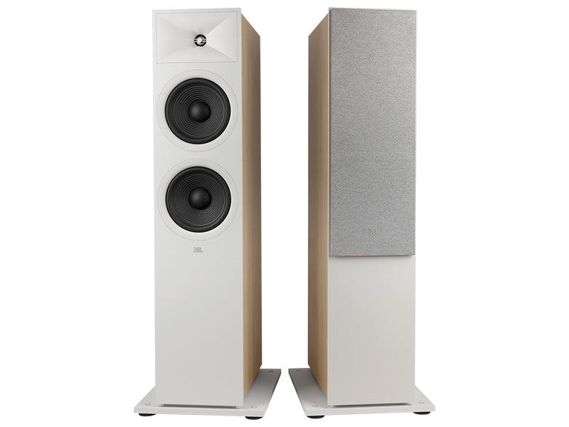 JBL 280F Stage 2 Oak White Diffusori da pavimento a 2,5 vie in bass reflex 225W, sistema Next Generation HDI - TechSoundSystem.com