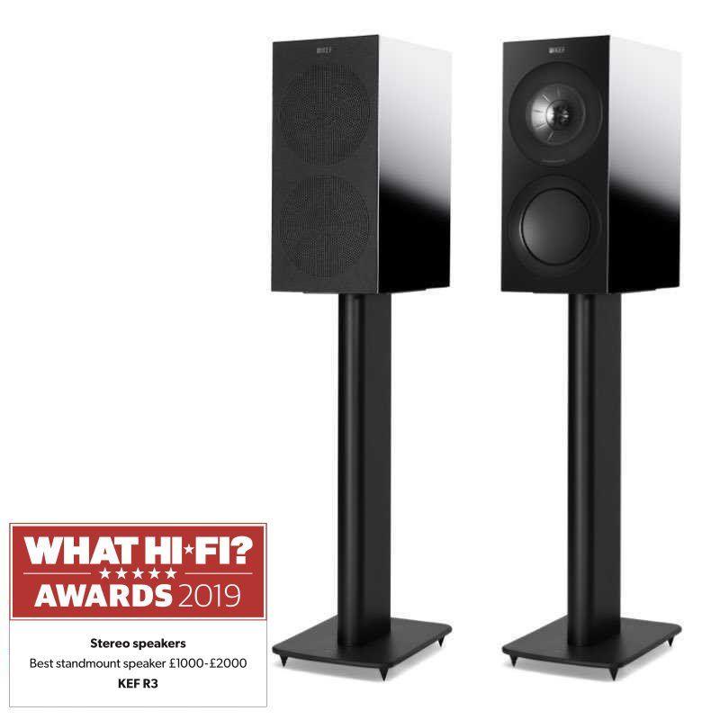 KEF R3 BLACK diffusori da scaffale High End 3 Vie Bass Reflex Uni-Q - TechSoundSystem.com