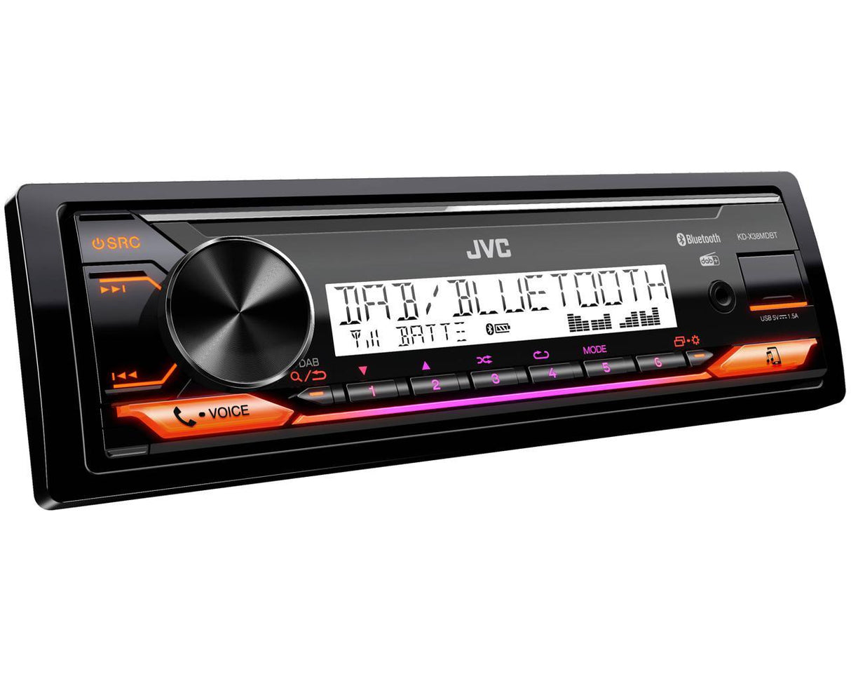 JVC KD-X38MDBT Digital Media Receiver con DAB+ / USB / AUX input / FLAC / Equalizzatore 13 bande. Sorgente ad uso marino - TechSoundSystem.com