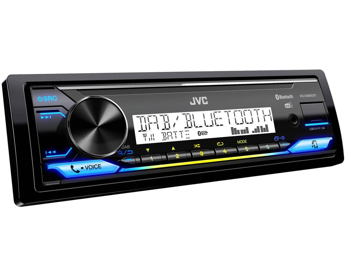 JVC KD-X38MDBT Digital Media Receiver con DAB+ / USB / AUX input / FLAC / Equalizzatore 13 bande. Sorgente ad uso marino - TechSoundSystem.com