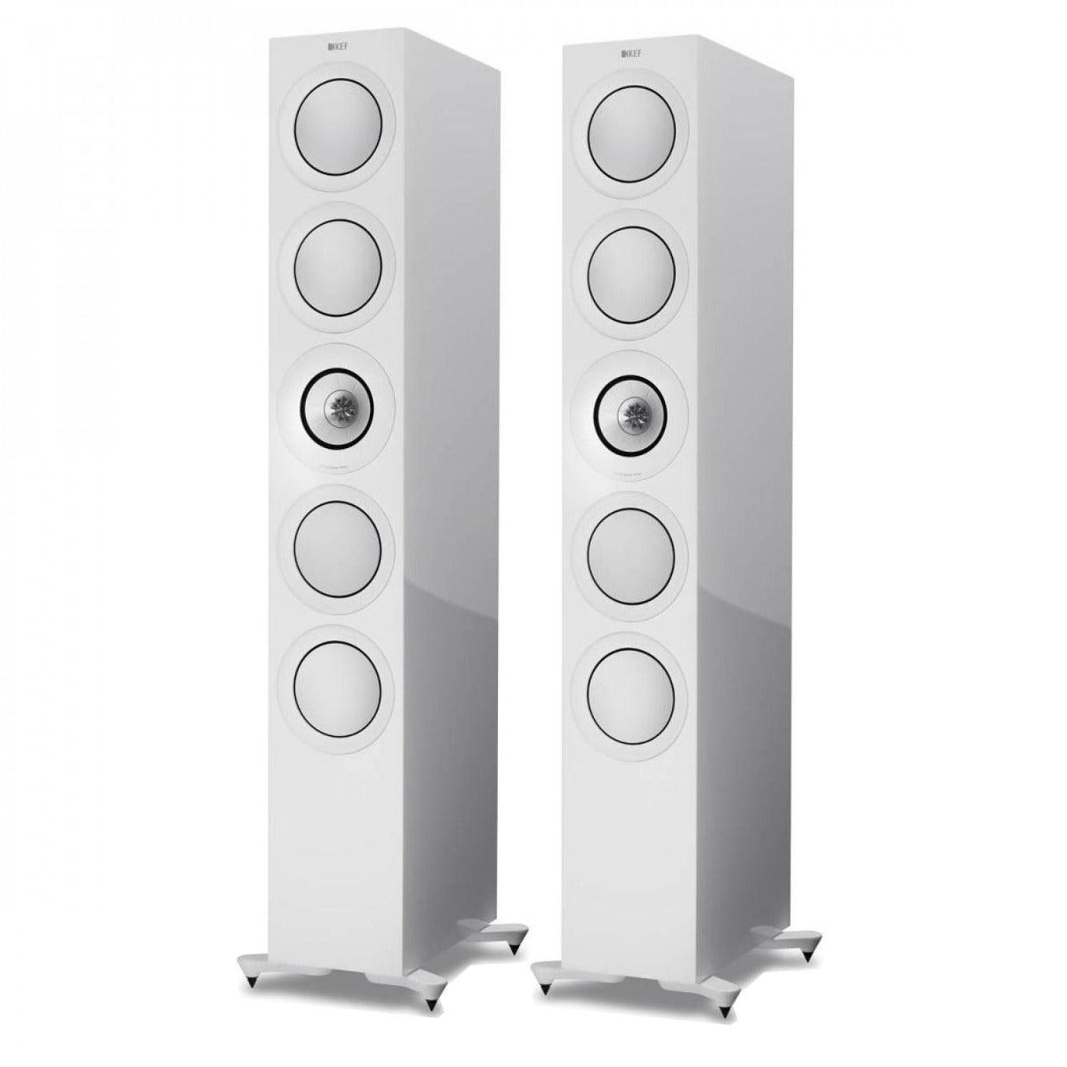 KEF R11 WHITE coppia diffusori da pavimento 3 Vie Uni-Q Tweeter 25mm + Mid 125mm. Woofer 4 X 165mm - TechSoundSystem.com