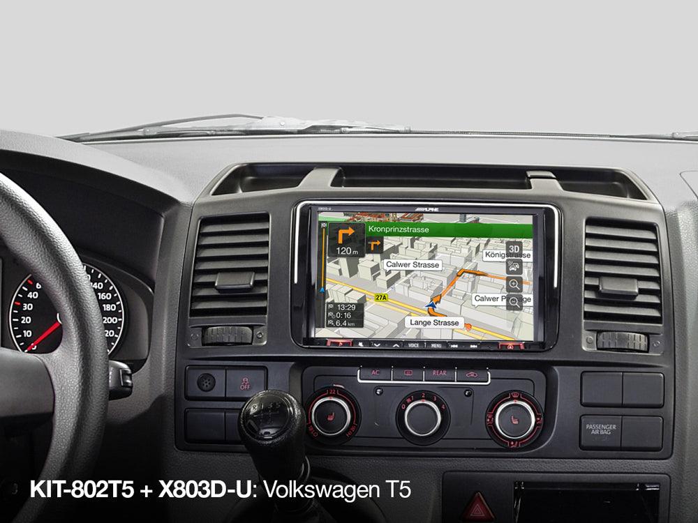 Alpine KIT-802T5 Kit di installazione autoradio da 8 pollici per Volkswagen T5 Facelift e T6 (7 H / E / J) - TechSoundSystem.com