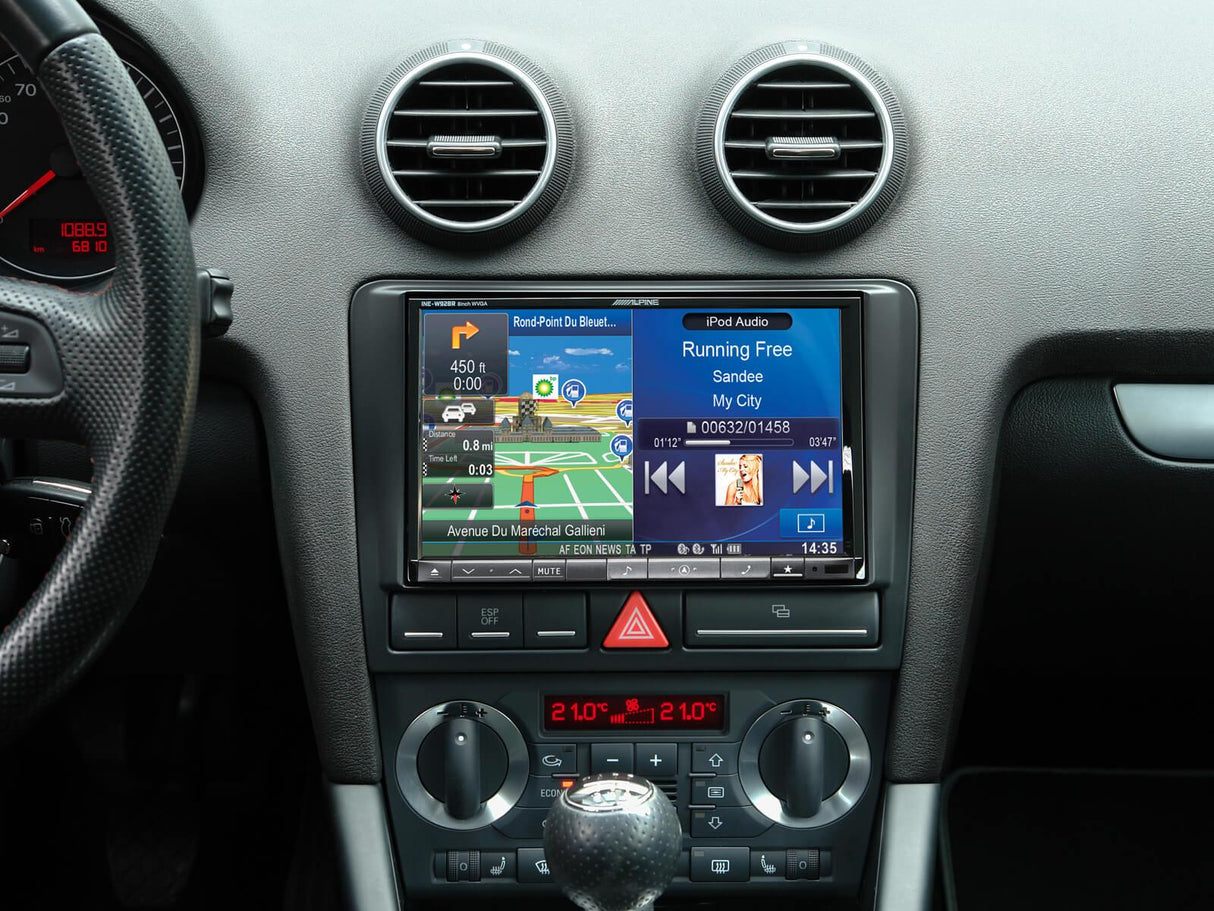 Alpine KIT-8A3D Audi A3 2003-2008 kit per monitor 8'' con interfaccia display - TechSoundSystem.com