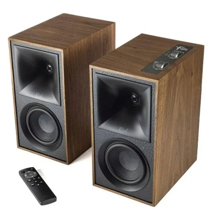 Klipsch The Fives Walnut Diffusori 4.5" attivi 160W Bluetooth 5.0 A2DP, ingresso PHONO
