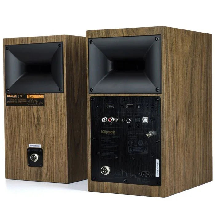 Klipsch The Fives Walnut Diffusori 4.5" attivi 160W Bluetooth 5.0 A2DP, ingresso PHONO