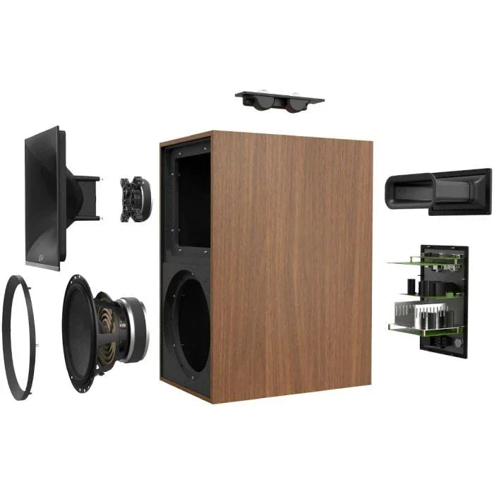 Klipsch The Nines Walnut Diffusori 8" attivi 240W Bluetooth 5.0 A2DP, ingresso PHONO