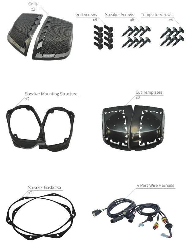 Hertz HD14H kit installazione altoparlanti per Harley Davidson