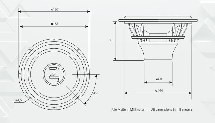 Gladen ZETA 165 coppia di woofer da 165mm 3 Ohm 225W