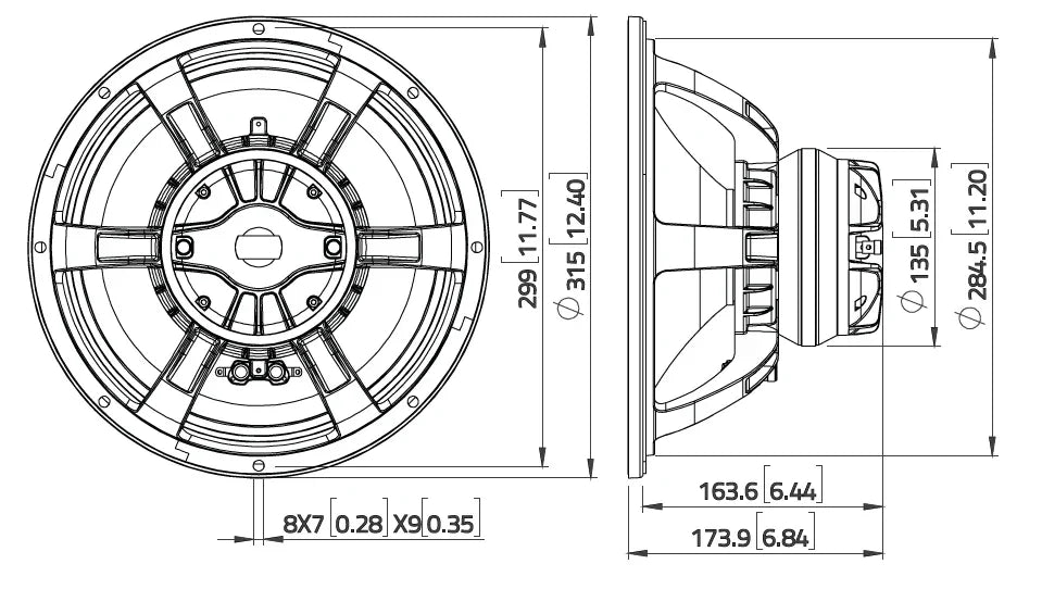 Lavoce CAN123.00T altoparlante coassiale 300mm 8 Ohm 700W
