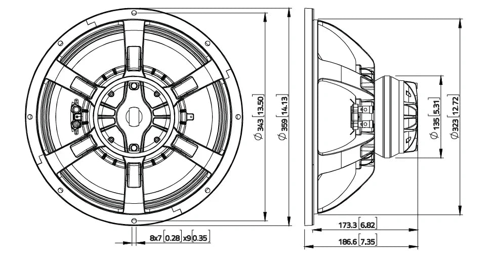 Lavoce CAN143.00T altoparlante coassiale 340mm 8 Ohm 800W