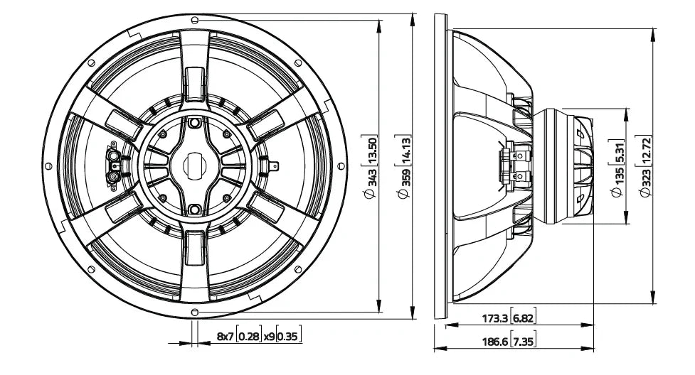 Lavoce CAN143.00TH altoparlante coassiale 340mm 8 Ohm 800W