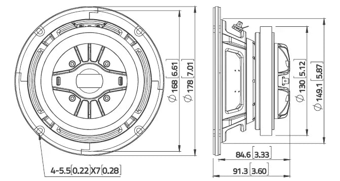 Lavoce CSF061.70K altoparlante coassiale 165mm 8 Ohm 300W