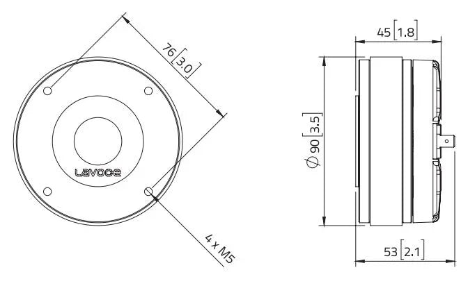 Lavoce DF10.14 driver a compressione 1” 8 Ohm 60W