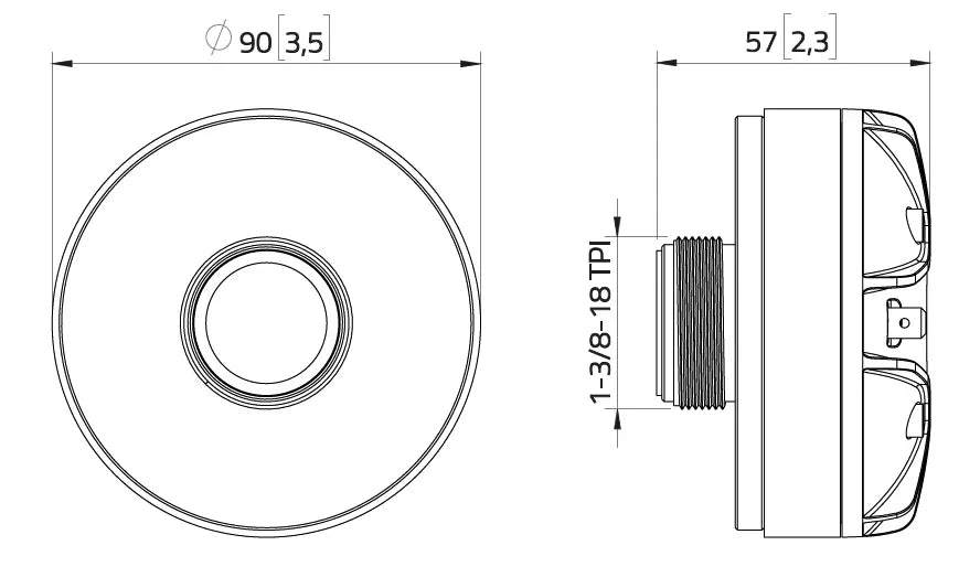 Lavoce DF10.142LKS driver a compressione 1” 8 Ohm 70W screw-on