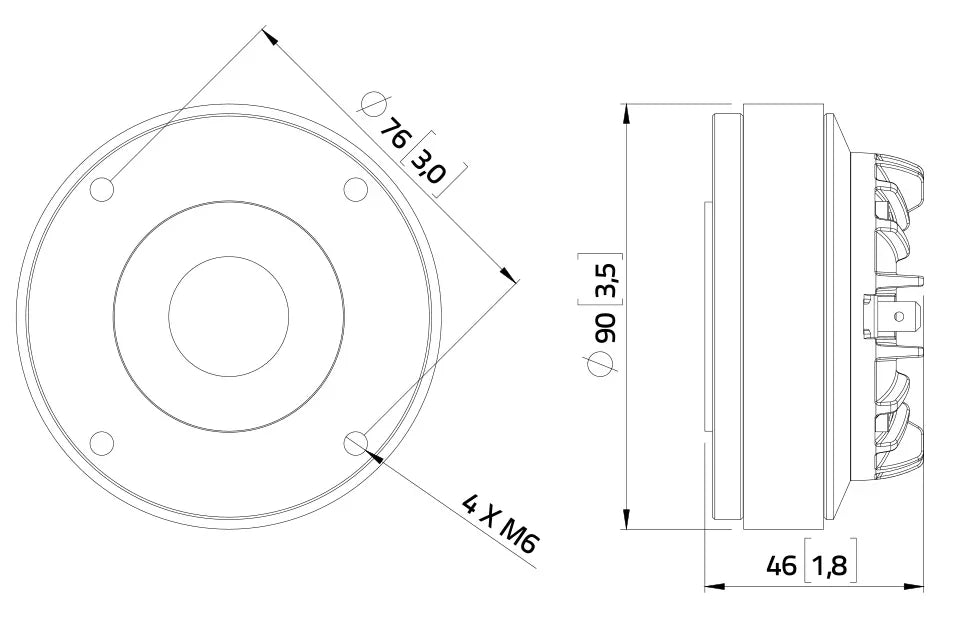 Lavoce DF10.143 driver a compressione 1” 8 Ohm 70W