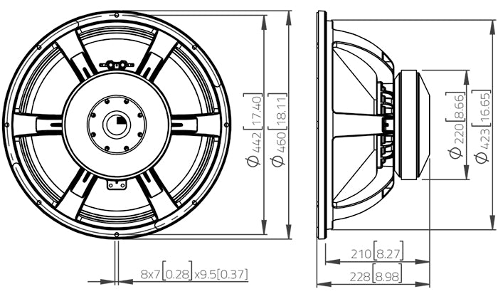 Lavoce SAF184.04 subwoofer da 460mm 8 Ohm 3000W