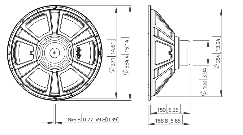 Lavoce SSN153.00 subwoofer da 380mm 8 Ohm 800W