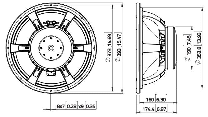 Lavoce WAF153.00 woofer da 380mm 8 Ohm 1000W