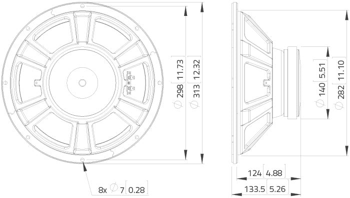 Lavoce WSF122.02 woofer da 300mm 8 Ohm 400W