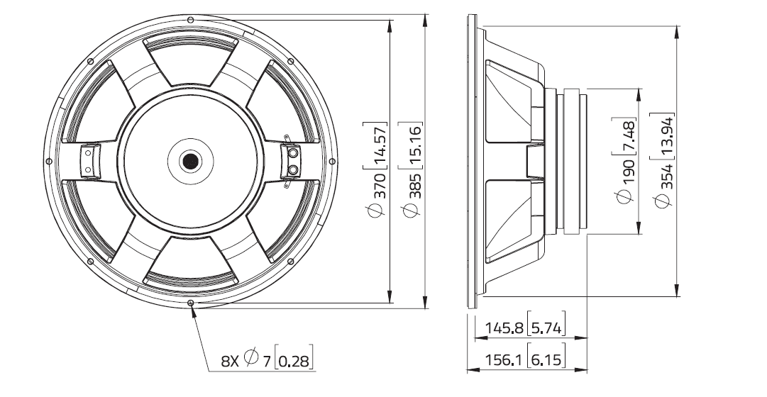 Lavoce WXF15.400 woofer da 380mm 8 Ohm 800W