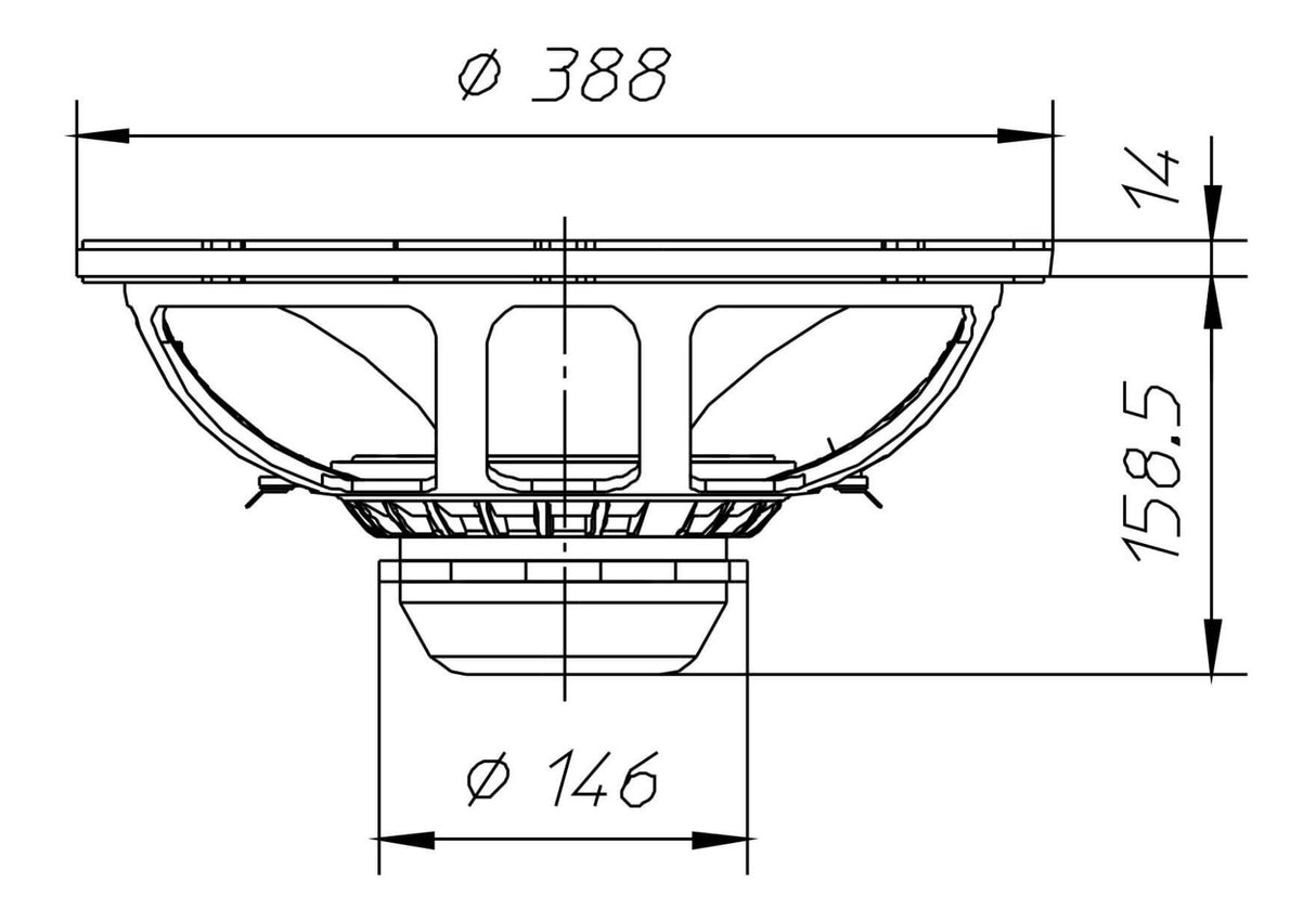 Ciare NDH15-3LW-44 subwoofer 15" dalla potenza di 800 W e 350 W RMS a 4+4 Ohm - TechSoundSystem.com