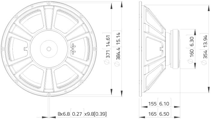 Lavoce WSF152.50 woofer da 380mm 8 Ohm 500W