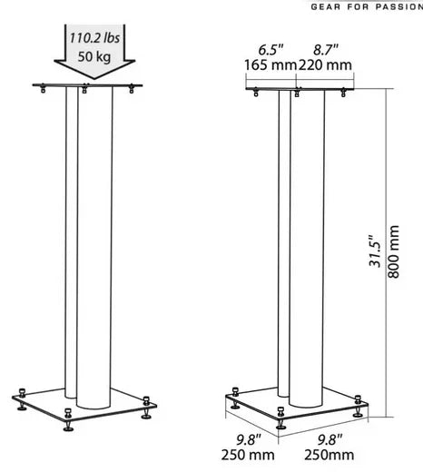 Norstone Stylum 3 supporti diffusori H 80 mm (COPPIA)
