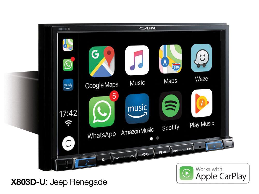 Alpine X803D-RN autoradio per JEEP RENEGADE schermo 8'' Android Auto, Car Play, GPS mappe TomTom - TechSoundSystem.com