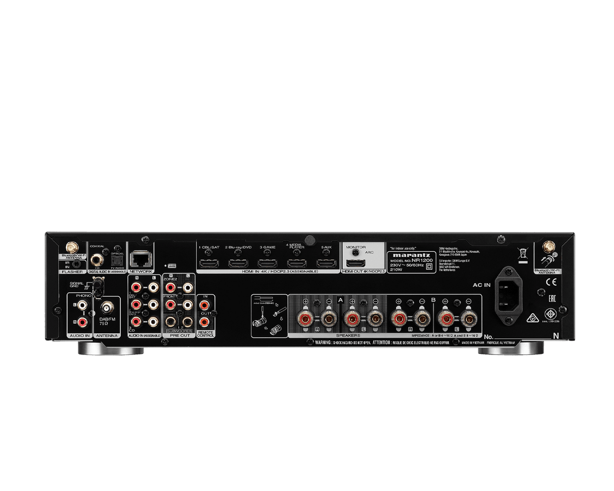 Marantz NR1200 BLACK Sintoamplificatore di rete Stereo ultrasottile, 75W, Bluetooth, WIFI e HDCP 2.3 - TechSoundSystem.com