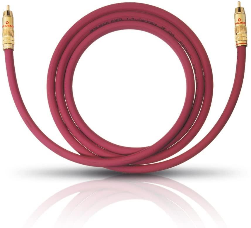 OEHLBACH 2055 cavo audio Cinch RCA 5mt per Subwoofer Bordeaux - TechSoundSystem.com