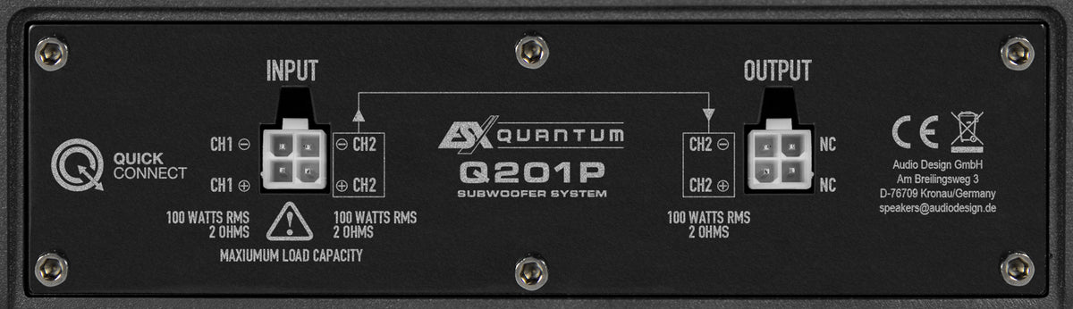 ESX Q201P subwoofer passivo in cassa chiusa ultra-sottile 200 mm 2 Ohm 200W