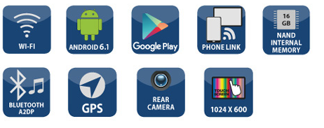 Phonocar VM001K Media Station Android 6.1 monitor 7" 2 Din con mappe Europa - TechSoundSystem.com