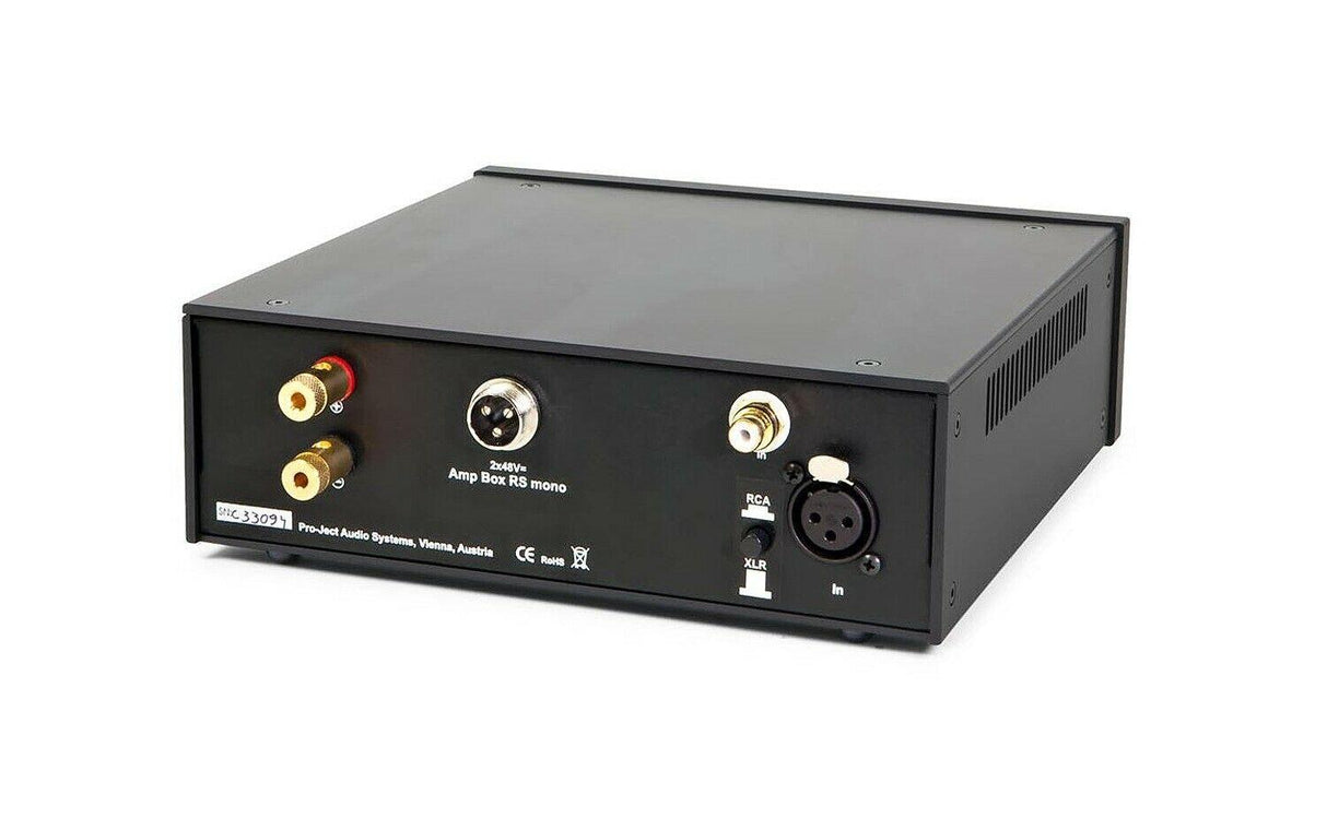 Pro-ject AMP BOX RS MONO Finale di potenza mono 1x125W su 8 ohm e 1x195W su 4 ohm Stadio d'ingresso buffer a valvole 1xECC88 - TechSoundSystem.com