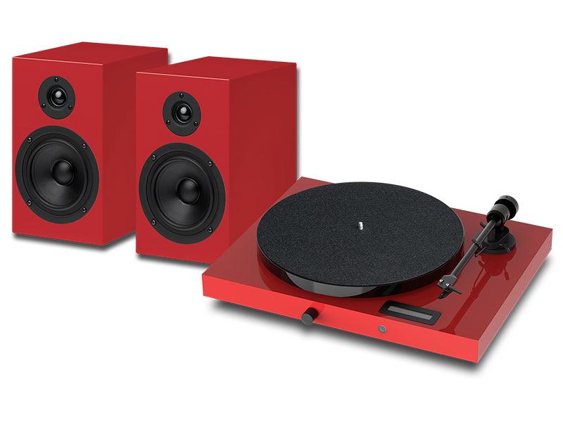 Pro-ject JUKEBOX E1 + SPEAKER BOX 5 Sistema composto dal giradischi amplificato Jukebox E1 + diffusori Speaker Box 5 - TechSoundSystem.com