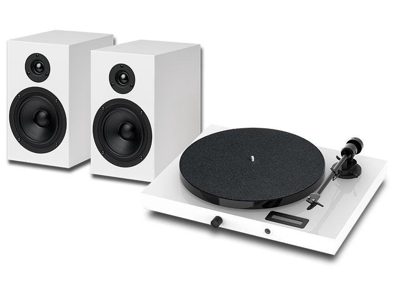 Pro-ject JUKEBOX E1 + SPEAKER BOX 5 Sistema composto dal giradischi amplificato Jukebox E1 + diffusori Speaker Box 5 - TechSoundSystem.com