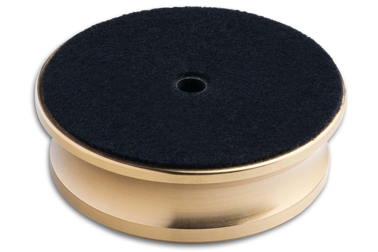 Pro-Ject Record Puck Classic Brass TRANSPARENT Ferma disco in ottone dal peso di 800gr. Finitura bronzo - TechSoundSystem.com