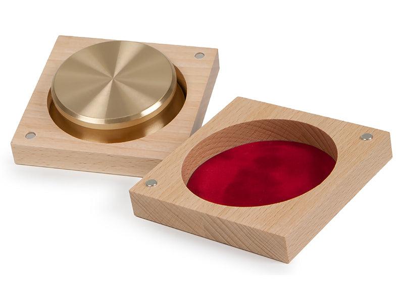 Pro-Ject Record Puck Classic Brass TRANSPARENT Ferma disco in ottone dal peso di 800gr. Finitura bronzo - TechSoundSystem.com