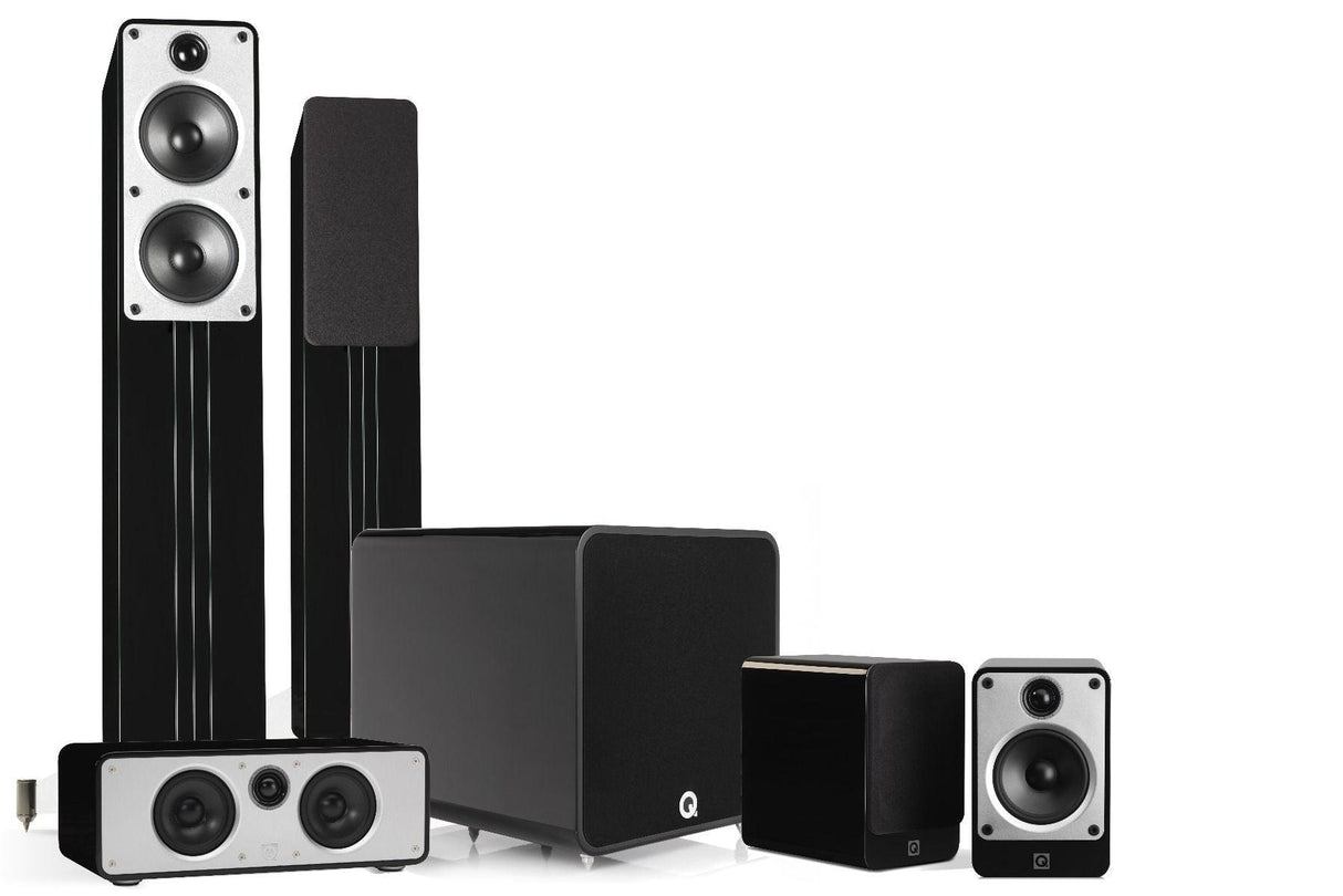Q Acoustics CONCEPT 5.1 PLUS CINEMA PACK Sistema home cinema composto di Concept 40 + Concept Centre + Concept 20 + QB 12 subwoofer - TechSoundSystem.com