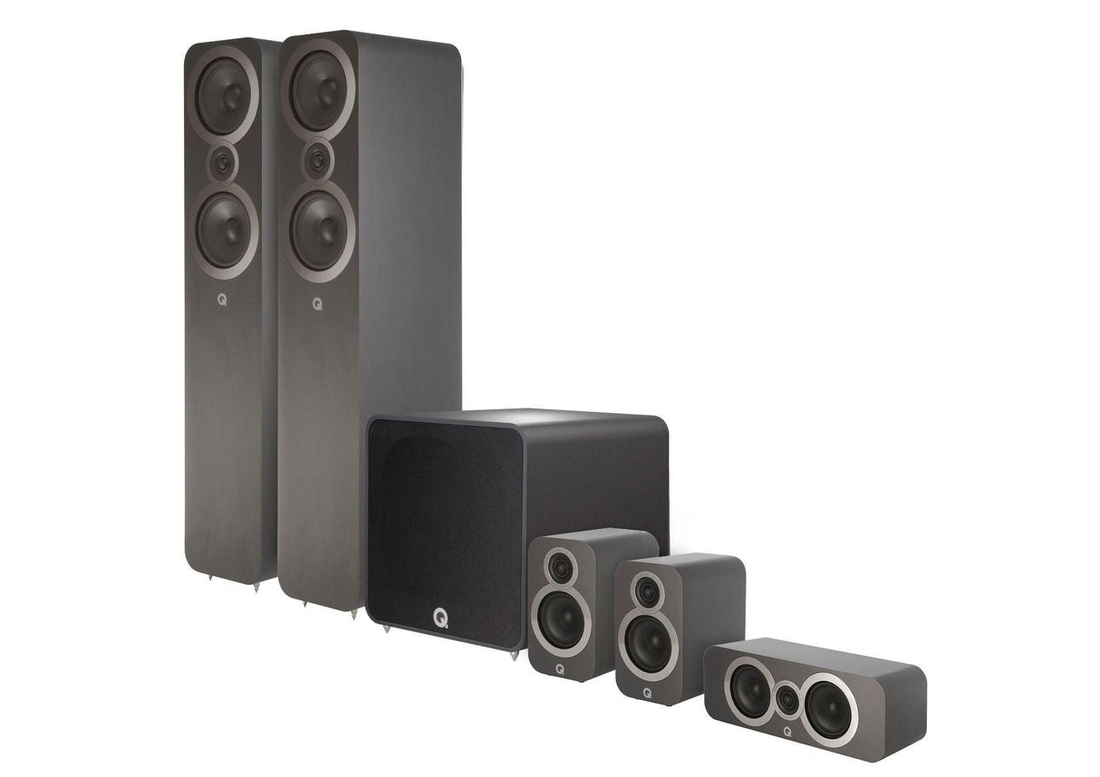 Q Acoustics Q 3050i PLUS Cinema PACK sistema home cinema composto di 1 cp Q3050i + 1 cp Q3010i + Q3090i Centre + QB 12 subwoofer - TechSoundSystem.com