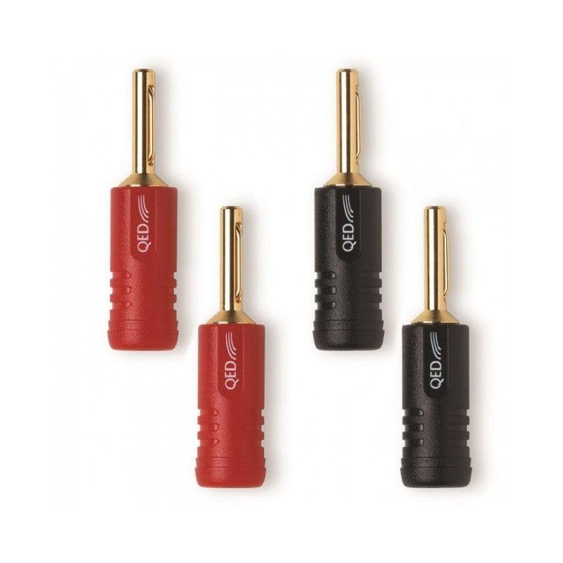 QED Screwloc ABS 4mm PLUG connettori a Banana in ABS 4mm oro 24K (4PZS) - TechSoundSystem.com