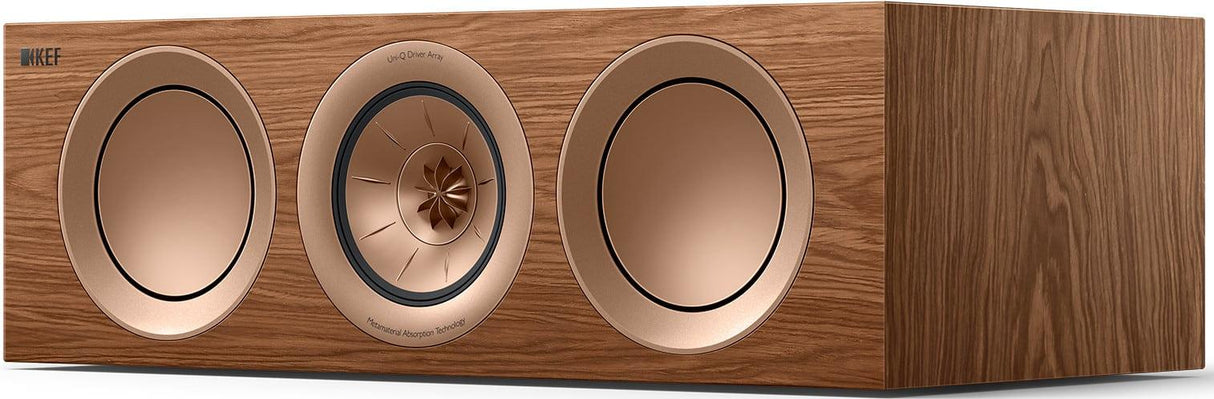KEF R2C META WALNUT Canale centrale Home CInema 3 vie bass reflex, UNI-Q tweeter - TechSoundSystem.com