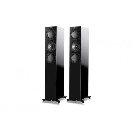Kef R5 Black coppia diffusori da pavimento TRE Vie Bass Reflex. Uni-Q Tweeter 25mm + Mid 125mm. Woofer 2 X 130mm - TechSoundSystem.com