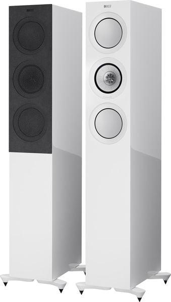 Kef R5 White coppia diffusori da pavimento TRE Vie Bass Reflex. Uni-Q Tweeter 25mm + Mid 125mm. Woofer 2 X 130mm - TechSoundSystem.com
