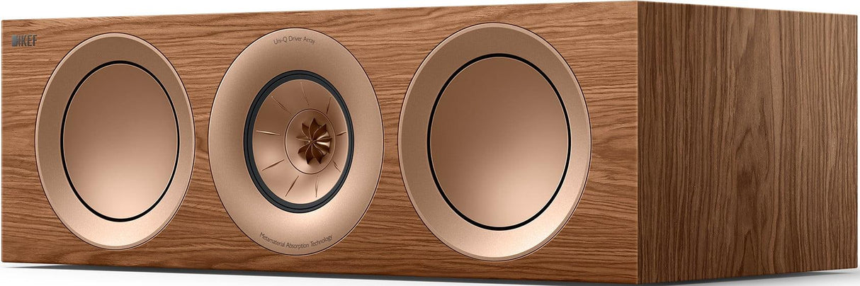 KEF R6C META WALNUT Canale centrale Home Cinema 3 vie bass reflex, UNI-Q tweeter - TechSoundSystem.com