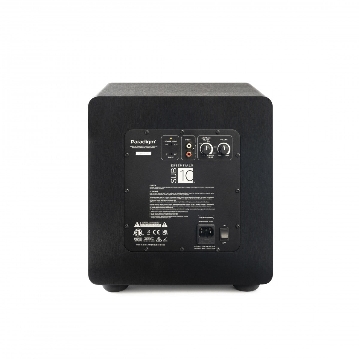 Paradigm ESSENTIALS SUB 10 subwoofer attivo in sospensione pneumatica 254mm 400W