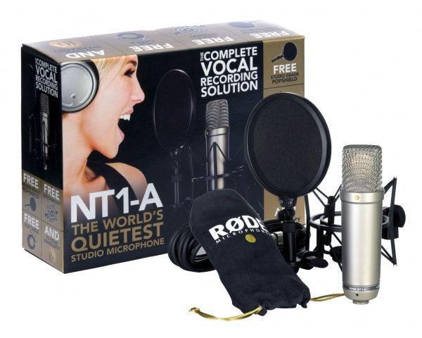 RODE NT1A COMPLETE VOCAL BUNDLE MICROFONO A CONDENSATORE + SUPPORTO + CAVO XLR + FILTRO ANTIPOP - TechSoundSystem.com